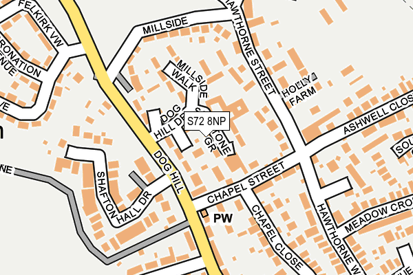 S72 8NP map - OS OpenMap – Local (Ordnance Survey)