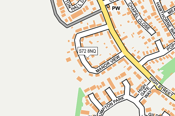 S72 8NQ map - OS OpenMap – Local (Ordnance Survey)