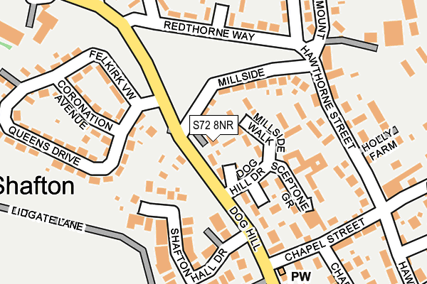 S72 8NR map - OS OpenMap – Local (Ordnance Survey)