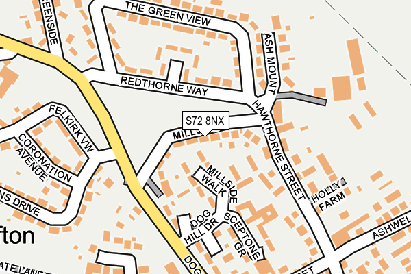 S72 8NX map - OS OpenMap – Local (Ordnance Survey)