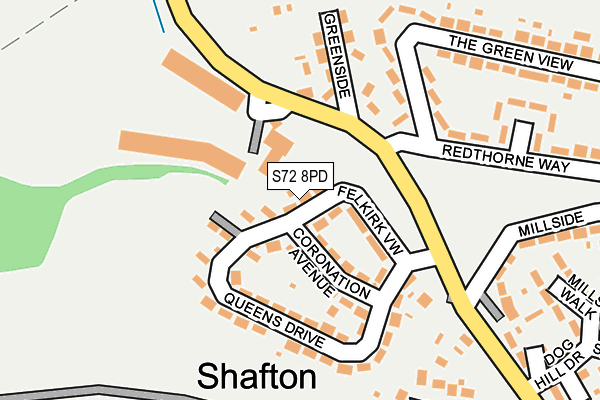 S72 8PD map - OS OpenMap – Local (Ordnance Survey)