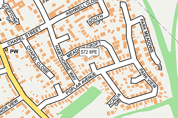 S72 8PE map - OS OpenMap – Local (Ordnance Survey)