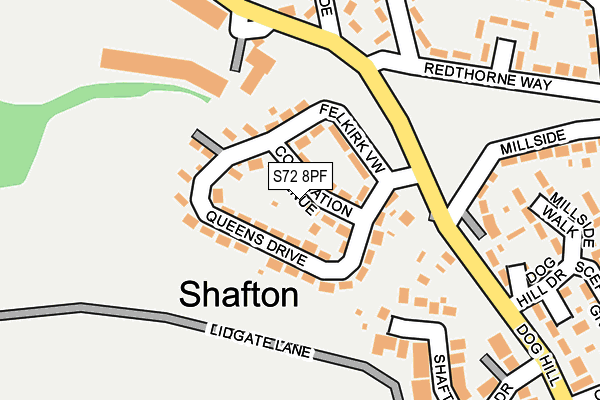 S72 8PF map - OS OpenMap – Local (Ordnance Survey)