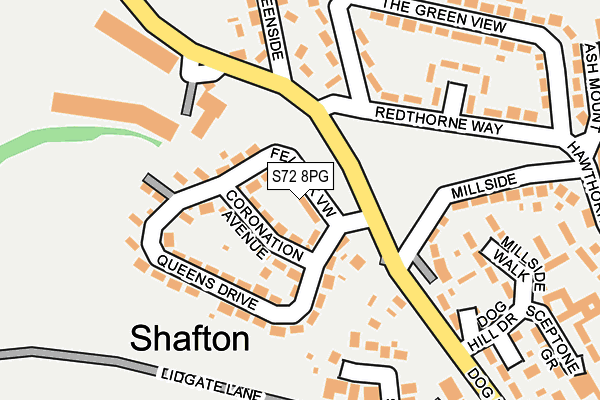 S72 8PG map - OS OpenMap – Local (Ordnance Survey)