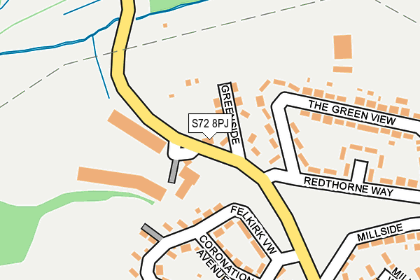 S72 8PJ map - OS OpenMap – Local (Ordnance Survey)