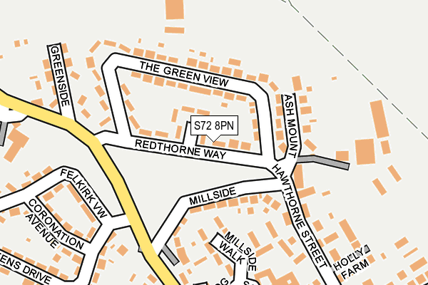 S72 8PN map - OS OpenMap – Local (Ordnance Survey)