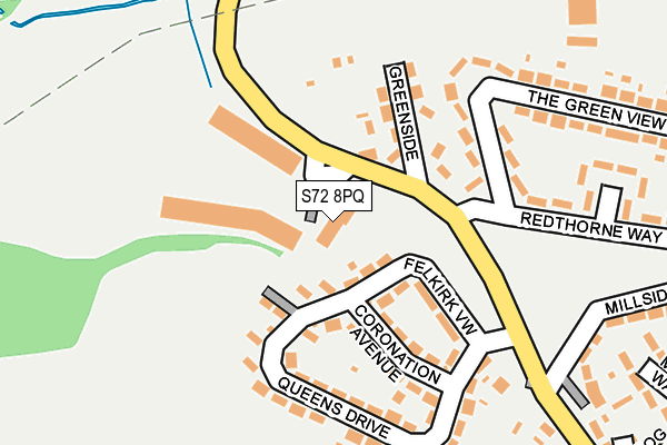 S72 8PQ map - OS OpenMap – Local (Ordnance Survey)