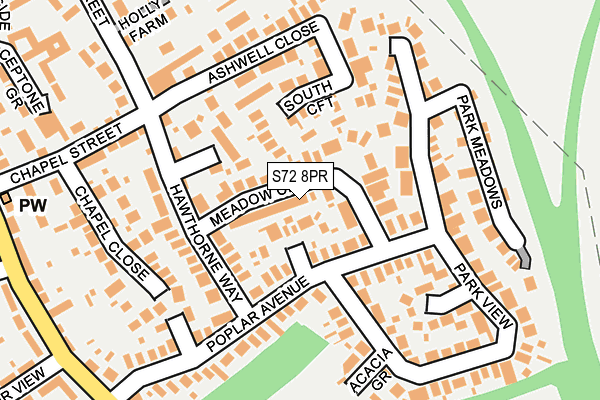 S72 8PR map - OS OpenMap – Local (Ordnance Survey)