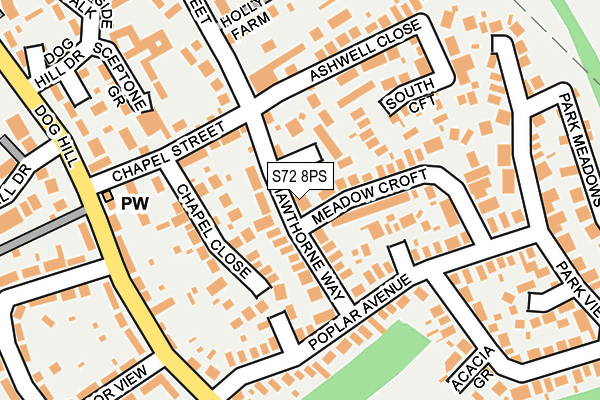 S72 8PS map - OS OpenMap – Local (Ordnance Survey)