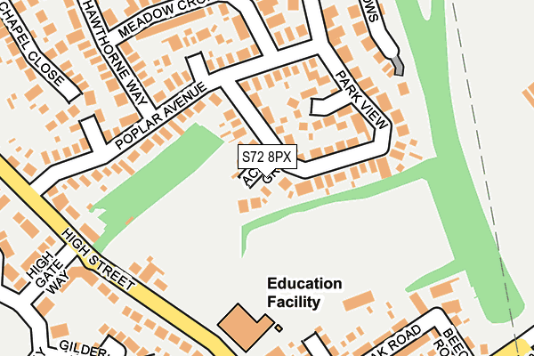 S72 8PX map - OS OpenMap – Local (Ordnance Survey)