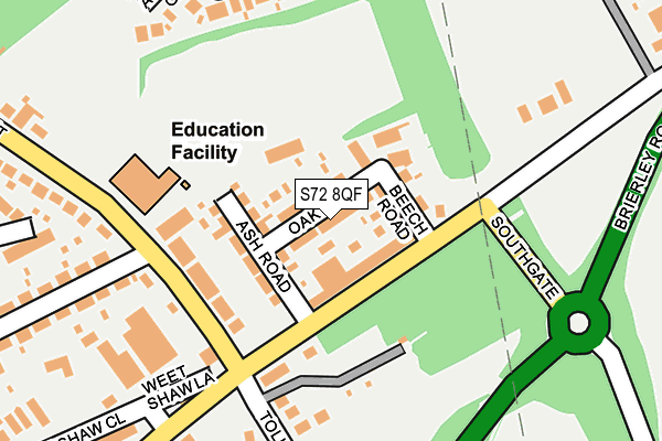 S72 8QF map - OS OpenMap – Local (Ordnance Survey)