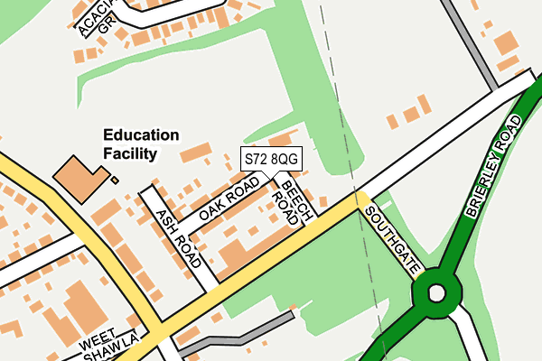S72 8QG map - OS OpenMap – Local (Ordnance Survey)