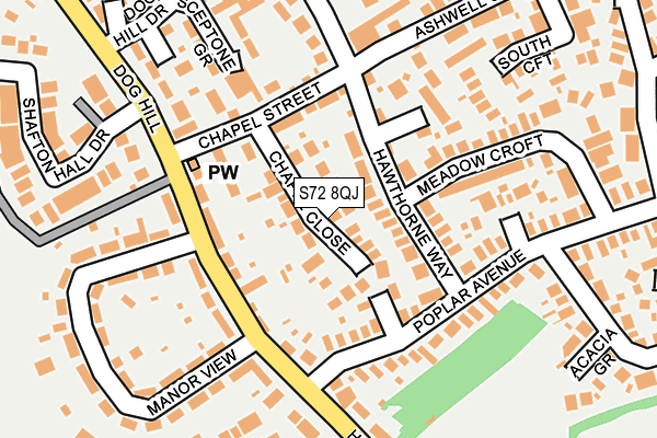 S72 8QJ map - OS OpenMap – Local (Ordnance Survey)