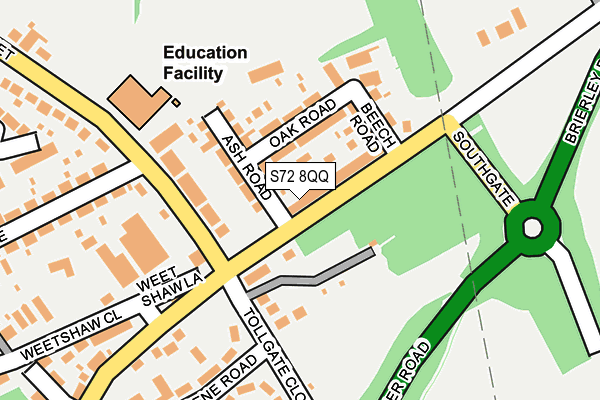 S72 8QQ map - OS OpenMap – Local (Ordnance Survey)