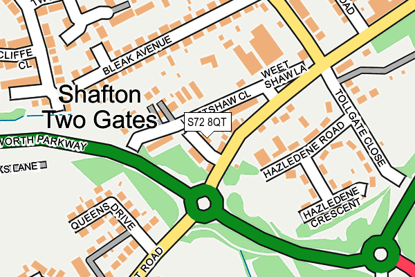 S72 8QT map - OS OpenMap – Local (Ordnance Survey)