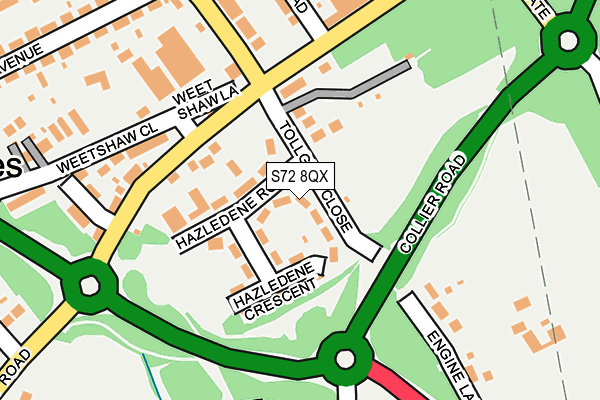 S72 8QX map - OS OpenMap – Local (Ordnance Survey)