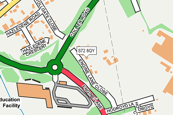 S72 8QY map - OS OpenMap – Local (Ordnance Survey)