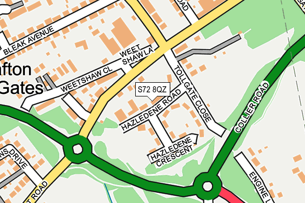 S72 8QZ map - OS OpenMap – Local (Ordnance Survey)