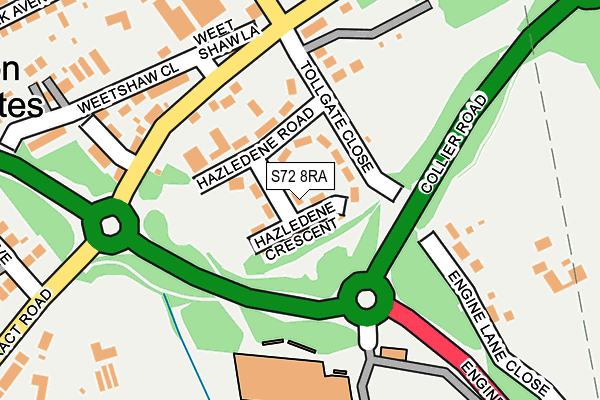 S72 8RA map - OS OpenMap – Local (Ordnance Survey)