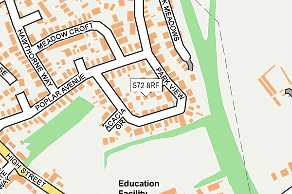 S72 8RF map - OS OpenMap – Local (Ordnance Survey)