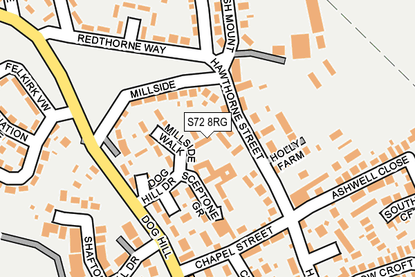 S72 8RG map - OS OpenMap – Local (Ordnance Survey)