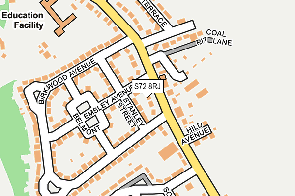 S72 8RJ map - OS OpenMap – Local (Ordnance Survey)