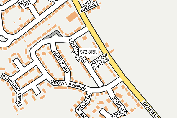 S72 8RR map - OS OpenMap – Local (Ordnance Survey)