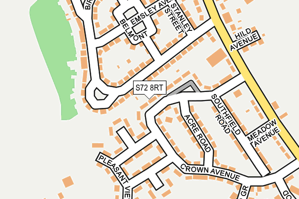 S72 8RT map - OS OpenMap – Local (Ordnance Survey)