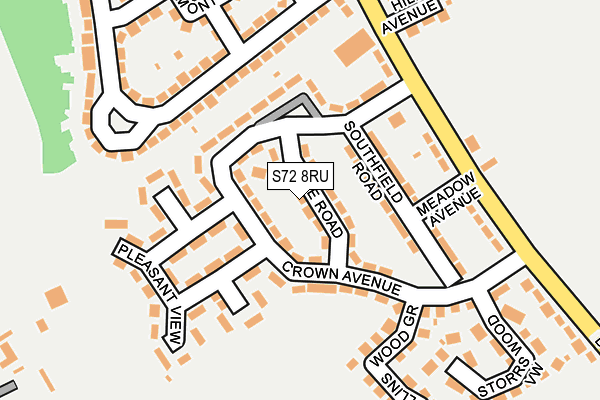 S72 8RU map - OS OpenMap – Local (Ordnance Survey)