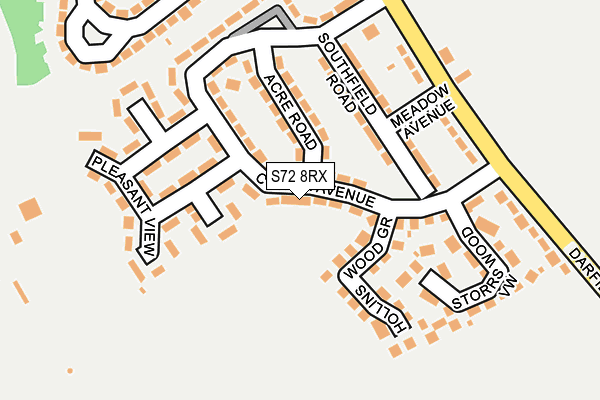 S72 8RX map - OS OpenMap – Local (Ordnance Survey)