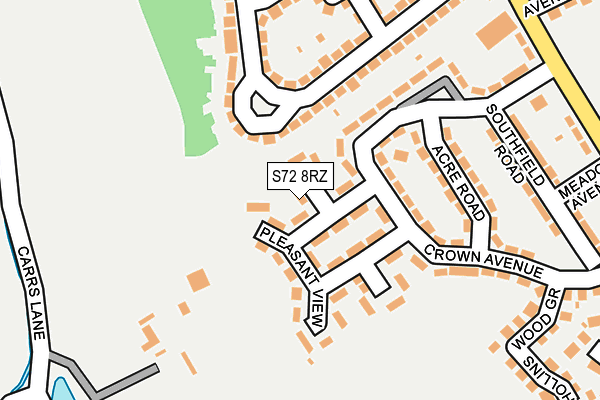 S72 8RZ map - OS OpenMap – Local (Ordnance Survey)