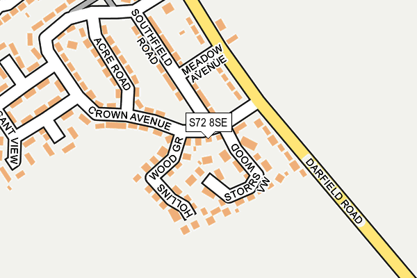 S72 8SE map - OS OpenMap – Local (Ordnance Survey)