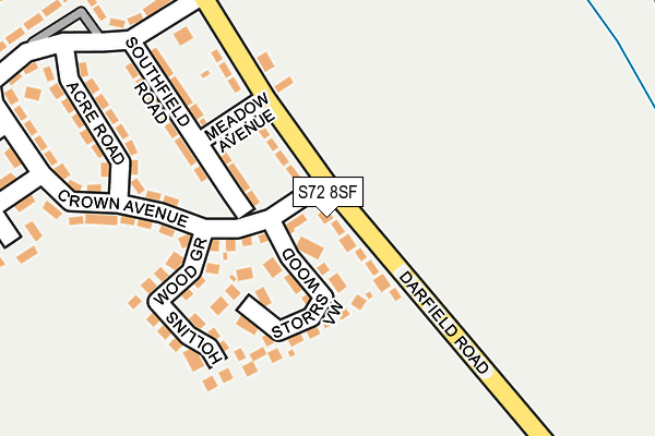 S72 8SF map - OS OpenMap – Local (Ordnance Survey)
