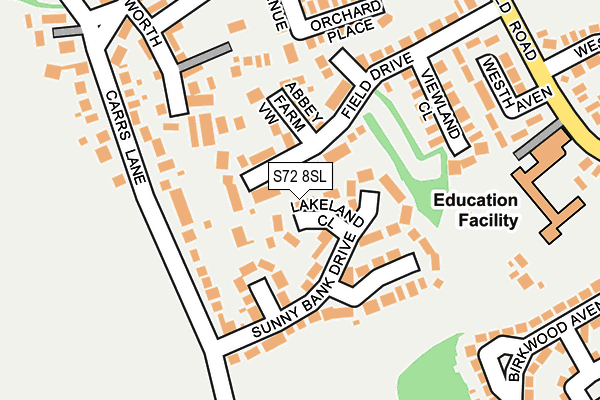 S72 8SL map - OS OpenMap – Local (Ordnance Survey)