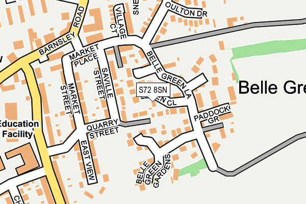S72 8SN map - OS OpenMap – Local (Ordnance Survey)