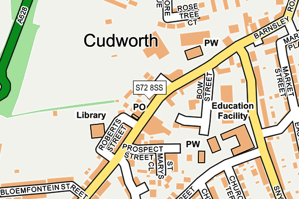 S72 8SS map - OS OpenMap – Local (Ordnance Survey)