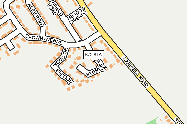 S72 8TA map - OS OpenMap – Local (Ordnance Survey)