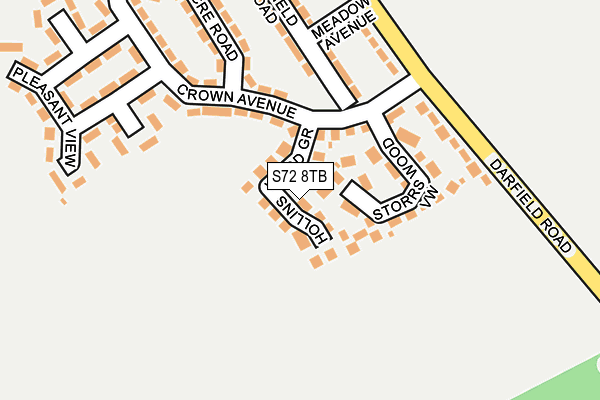 S72 8TB map - OS OpenMap – Local (Ordnance Survey)