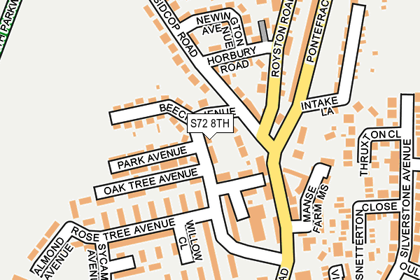 S72 8TH map - OS OpenMap – Local (Ordnance Survey)