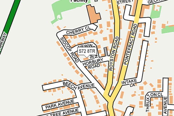 S72 8TR map - OS OpenMap – Local (Ordnance Survey)