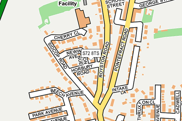 S72 8TS map - OS OpenMap – Local (Ordnance Survey)