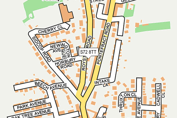 S72 8TT map - OS OpenMap – Local (Ordnance Survey)