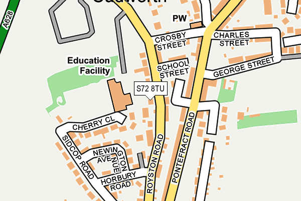 S72 8TU map - OS OpenMap – Local (Ordnance Survey)