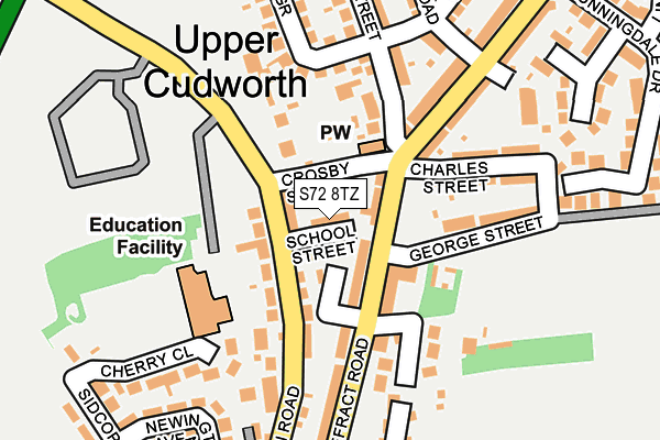 S72 8TZ map - OS OpenMap – Local (Ordnance Survey)