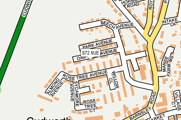 S72 8UE map - OS OpenMap – Local (Ordnance Survey)