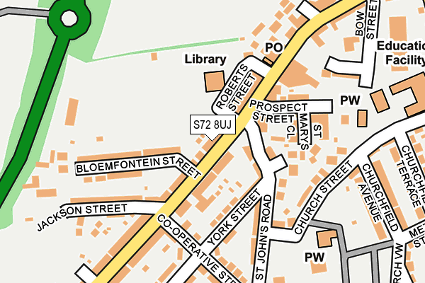 S72 8UJ map - OS OpenMap – Local (Ordnance Survey)