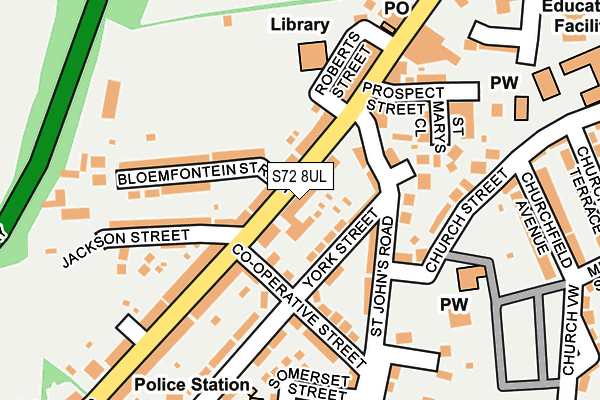 S72 8UL map - OS OpenMap – Local (Ordnance Survey)