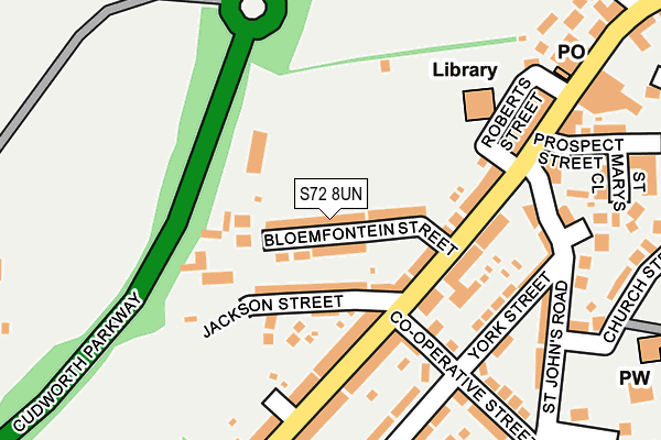 S72 8UN map - OS OpenMap – Local (Ordnance Survey)