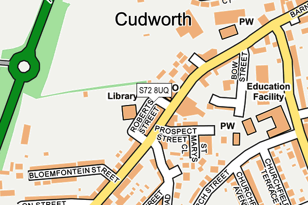 S72 8UQ map - OS OpenMap – Local (Ordnance Survey)