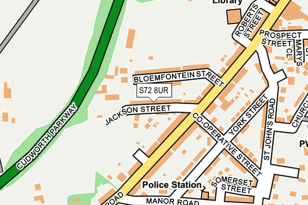 S72 8UR map - OS OpenMap – Local (Ordnance Survey)